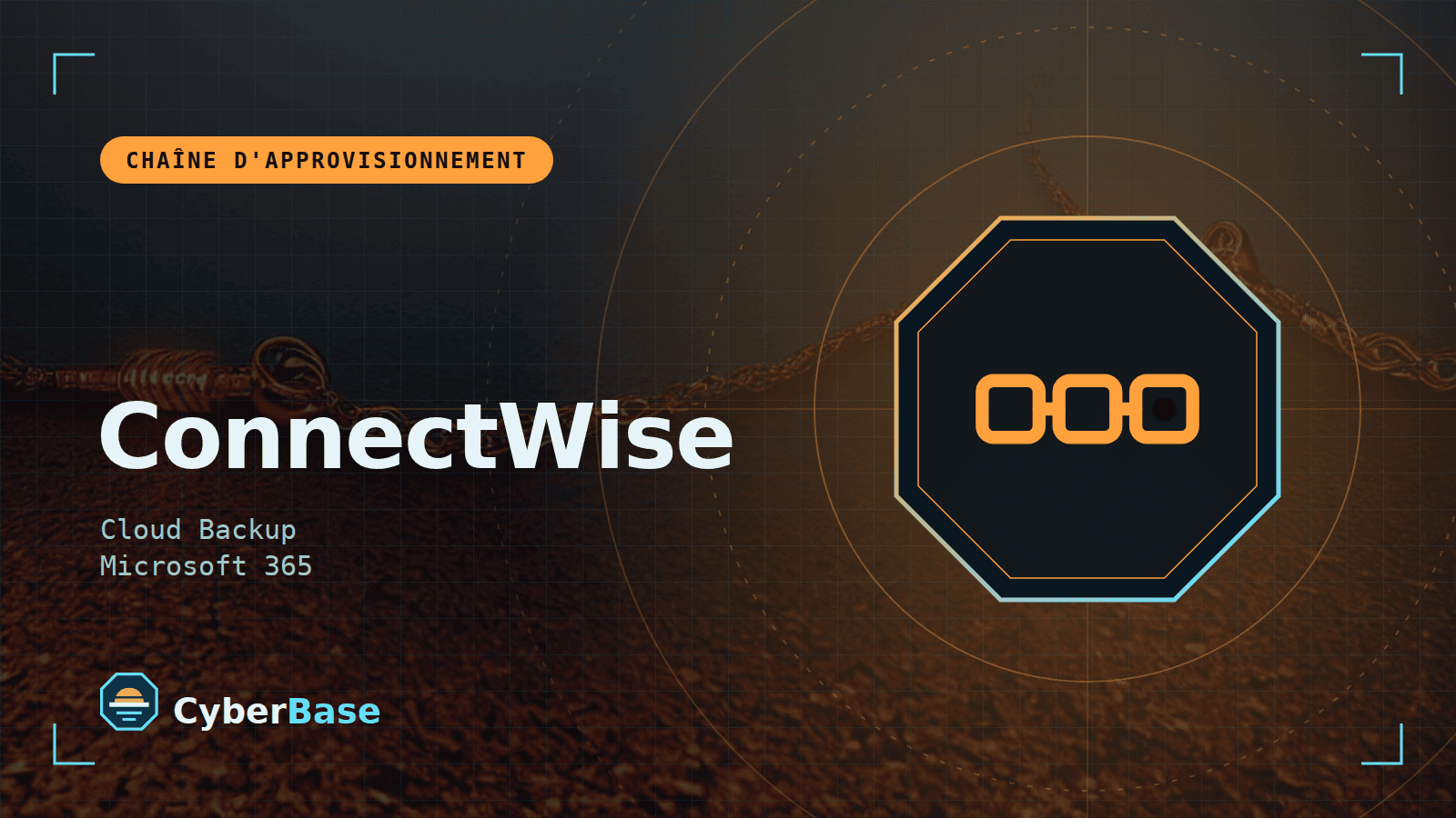 Illustration de « ConnectWise coupe Cloud Backup » : le pictogramme de la rubrique Actualité et le nom du sujet sur une image de fond assombrie