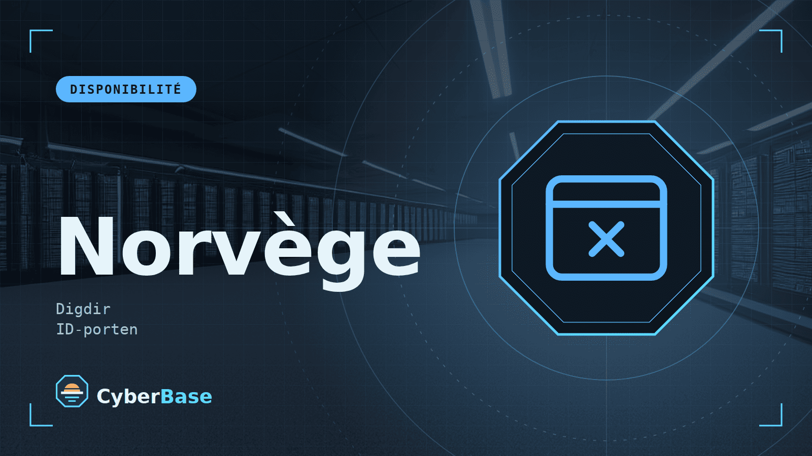 Illustration de « Norvège : attaque DDoS » : le pictogramme de la rubrique Actualité et le nom du sujet sur une image de fond assombrie
