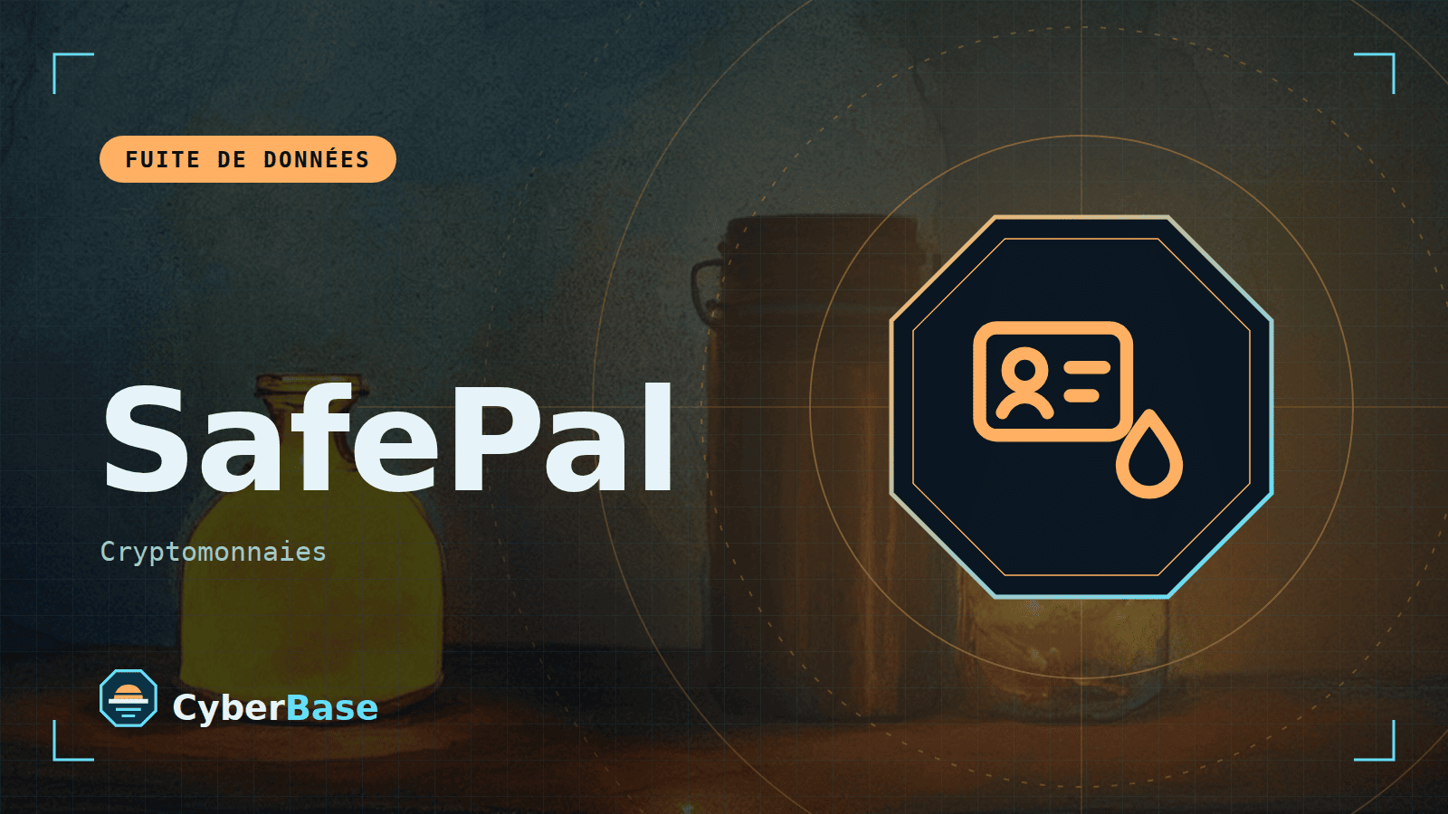 Illustration de « SafePal : commandes exposées » : le pictogramme de la rubrique Actualité et le nom du sujet sur une image de fond assombrie