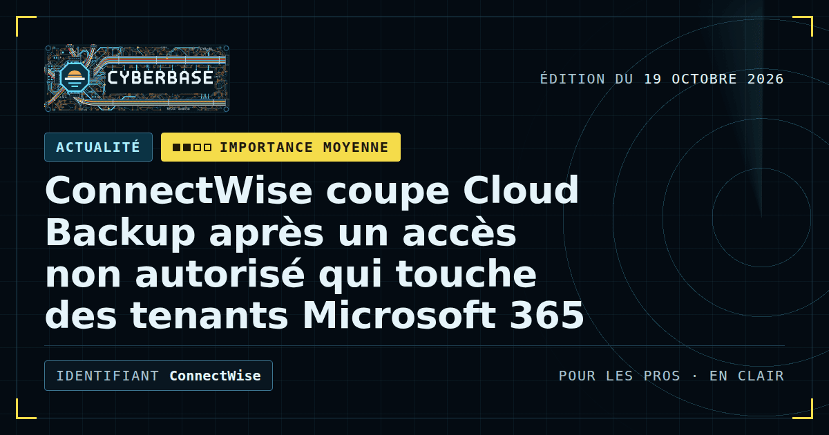 Une chaîne de maillons dont l’un, brisé, laisse entrevoir plusieurs nuages de données reliés en dessous.