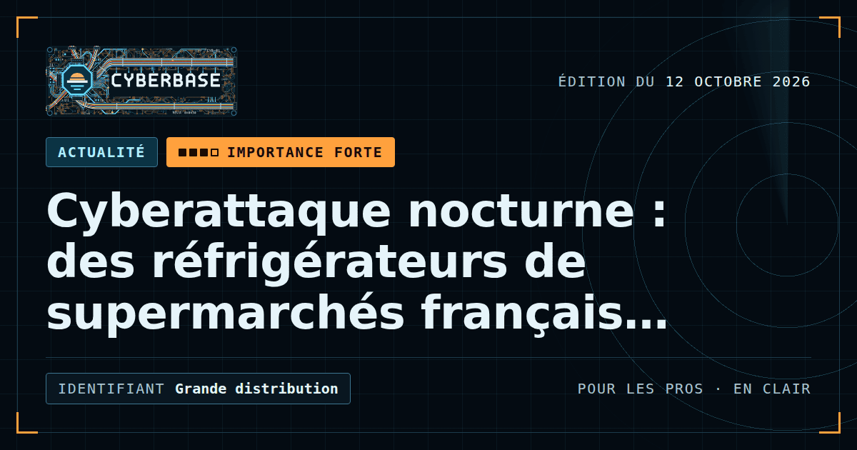 Un rayon de produits frais vidé de ses denrées, avec un voyant de température en alerte sur le meuble frigorifique.